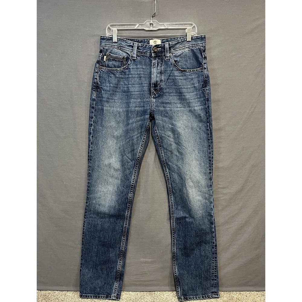 Timberland Straight Fit Jeans Men's Size 32x31 Blue Distressed Western Outdoors